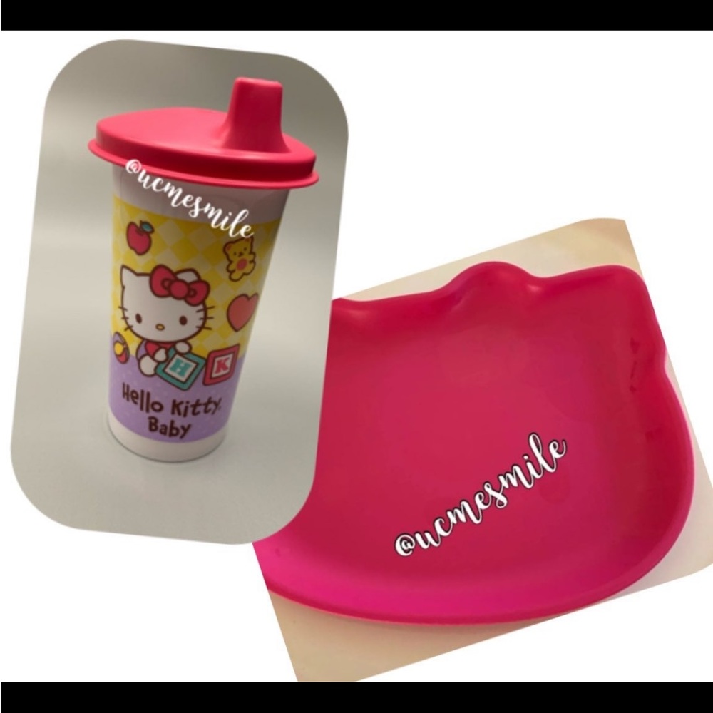Tupperware Sanrio Baby Hello Kitty Sippy Cup/ Plate Set